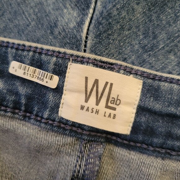 Wash Lab Blue Jean Denim Skirt 32 Flared A Line Back Slit Yellowstone SALLY - Picture 3 of 8